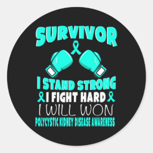 Sticker Rond Survivant Je Lutte Contre La Maladie Du Rein Polyk