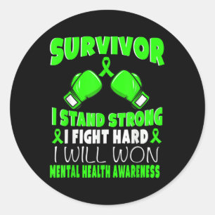 Sticker Rond Survivant Je Lutte Contre La Maladie Mentale