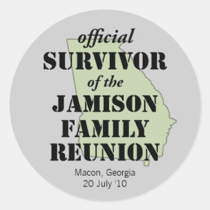 Sticker Rond Survivant officiel de la Réunion familiale - Georg