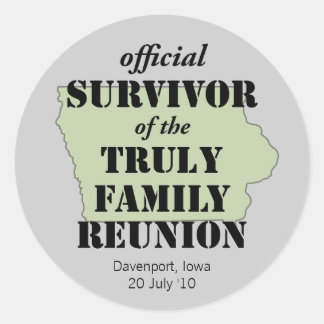 Sticker Rond Survivant officiel de la Réunion familiale - Iowa