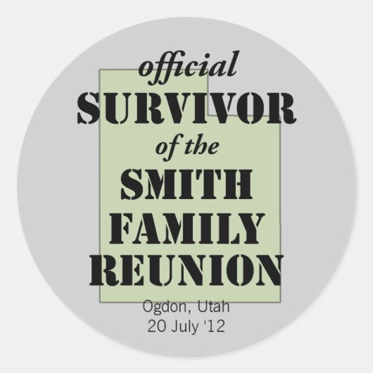 Sticker Rond Survivant officiel (vert) (Devant)