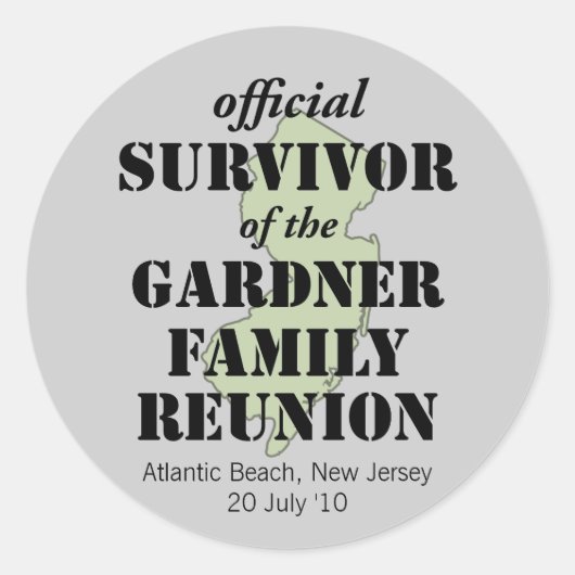 Sticker Rond Survivant officiel (vert) (Devant)