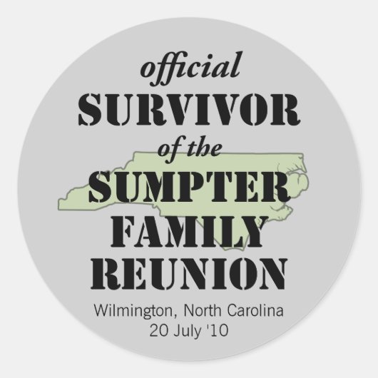 Sticker Rond Survivant officiel (vert) (Devant)