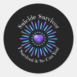 Sticker Rond Survivant Suicide J'Ai Survécu Ainsi Peux-Tu Compt