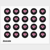 Sticker Rond Survivor Pink Ribbon Coquette Bow Breast Cancer Aw (Feuille)