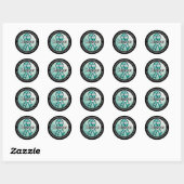 Sticker Rond Survivor SA Teal Awareness Ribbon (Feuille)