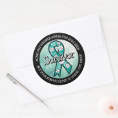 Sticker Rond Survivor SA Teal Awareness Ribbon (Enveloppe)