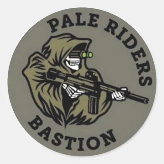 Sticker Rond Survivre à Zombie Apocalypse PALE RIDERS Stckr (Devant)