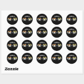 Sticker Rond Susheep Funny Sushi Sheep Pun Dark BG (Feuille)