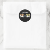 Sticker Rond Susheep Funny Sushi Sheep Pun Dark BG (Sac)