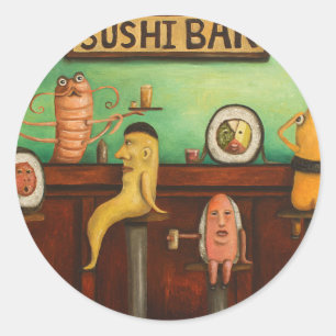 Sticker Rond Sushi Bar