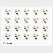Sticker Rond Sushi Cats Funny Sushi Pun (Feuille)