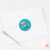 Sticker Rond Sushi Cute Kawaii avec épingles de bowling (Enveloppe)