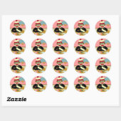 Sticker Rond Sushi de singe de soie (Feuille)