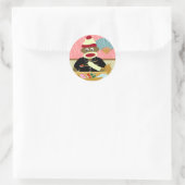 Sticker Rond Sushi de singe de soie (Sac)