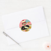 Sticker Rond Sushi de singe de soie (Enveloppe)