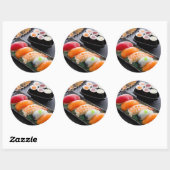 Sticker Rond Sushi et rouleaux (Feuille)