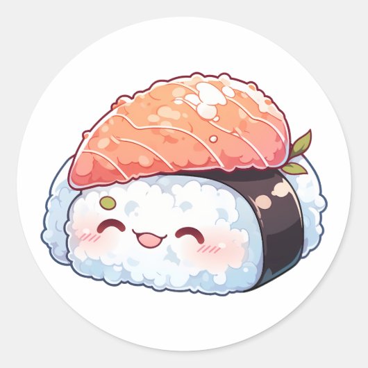 Sticker Rond sushi Kawaii #2 (Devant)