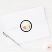 Sticker Rond Sushi Roll Saumon crème fromage Avocado (Enveloppe)