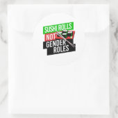 Sticker Rond Sushi Rolls pas les rôles de genre (Sac)