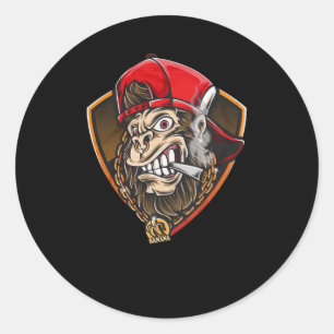 Sticker Rond Swag Gorilla