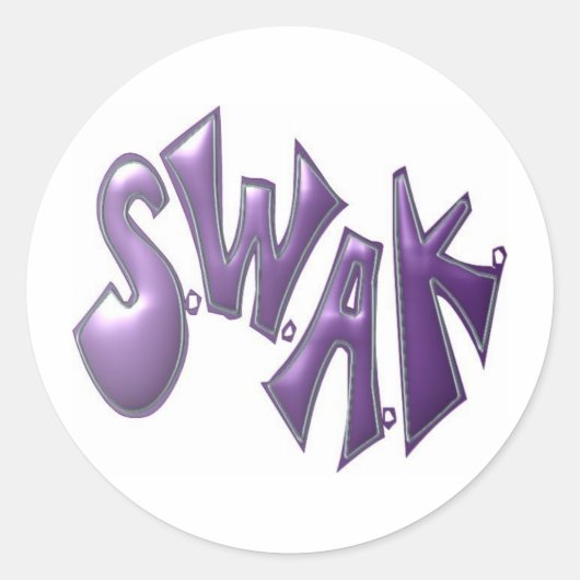 Sticker Rond swak - scellé par un baiser (Devant)