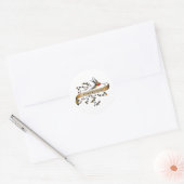 Sticker Rond Swallow and Scroll with Phlebotomy (Enveloppe)