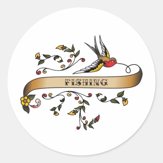 Sticker Rond Swallow and Soll with Fishing (Devant)