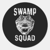 Sticker Rond Swamp Alligator Squad Reptile Gator Lovers Funny (Devant)