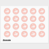 Sticker Rond Swans Baby shower Oiseau avec héritier (Feuille)