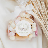 Sticker Rond Swans Floral Monogram Crest Wedding 