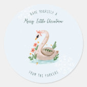 Sticker Rond Swans Natation | 12 Jour de Noël (Devant)