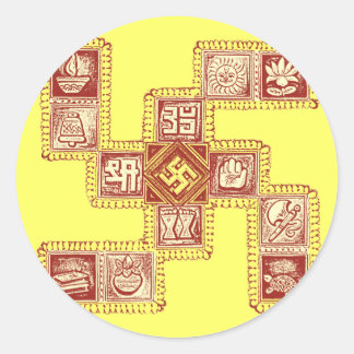 Sticker Rond Swastika traditionnelle indienne