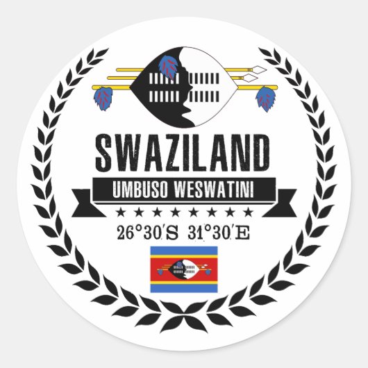 Sticker Rond Swaziland (Devant)