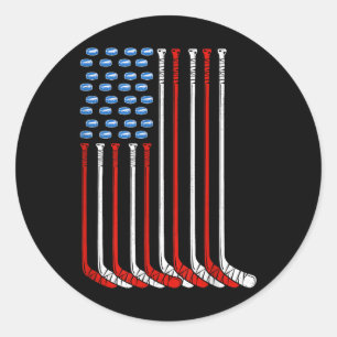 Sticker Rond Sweat à capuche de hockey sur gazon Usa Drapeau Am