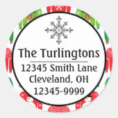 Sticker Rond Sweaters Xmas moches Ours polaire Adresse de retou (Devant)