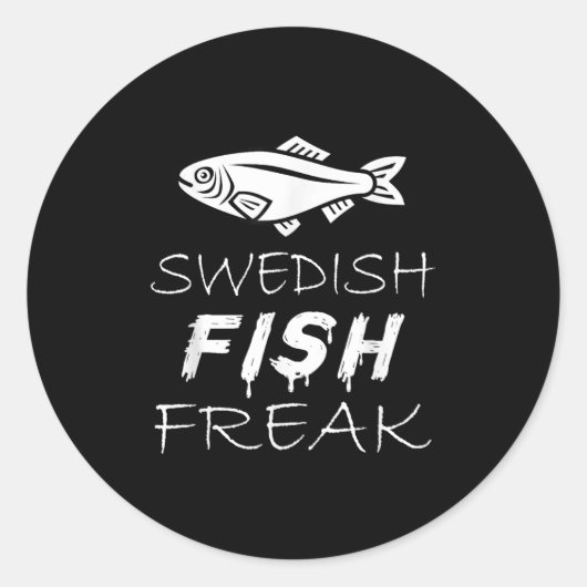 Sticker Rond Swedish Fish Freak In The Wild Funny (Devant)