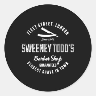 Sticker Rond Sweeney Todd'S Barber Shop