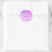 Sticker Rond Sweet 16 Anniversaire Purple Éperche et Parties sc (Sac)