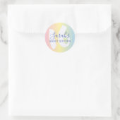 Sticker Rond Sweet 16 Blue Metallic Anniversaire (Sac)