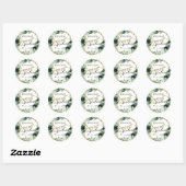Sticker Rond Sweet 16 Emerald Green Floral Butterfly (Feuille)