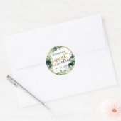 Sticker Rond Sweet 16 Emerald Green Floral Butterfly (Enveloppe)
