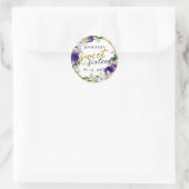 Sticker Rond Sweet 16 Emerald Purple Papillon Floral (Sac)