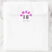 Sticker Rond Sweet 16, Il Est Temps De Faire La Fête ! Autocoll (Sac)