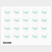 Sticker Rond Sweet 16 Minty Green Anniversaire Fête Favor (Feuille)