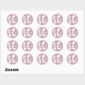 Sticker Rond Sweet 16 Parties scintillant rose mousseux Anniver (Feuille)