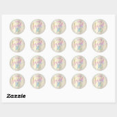 Sticker Rond Sweet 16 Rainbow Parties scintillant Confetti Gold (Feuille)