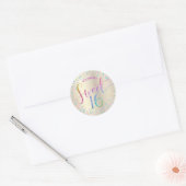 Sticker Rond Sweet 16 Rainbow Parties scintillant Confetti Gold (Enveloppe)