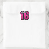 Sticker Rond Sweet 16 seize rose parties scintillant fille anni (Sac)