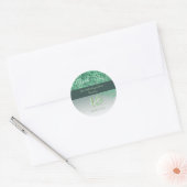 Sticker Rond Sweet 16 Thank You Falling Green Glitter (Enveloppe)